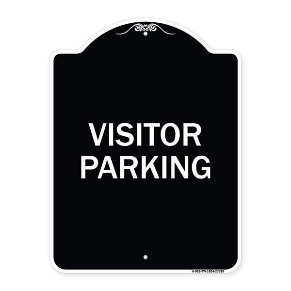 Signmission Reserved Parking Visitor Parking Heavy-Gauge Aluminum Architectural Sign, 24" x 18", BW-1824-23019 A-DES-BW-1824-23019 - main